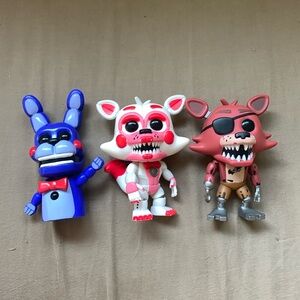 FNAF Funko Pops, Three Figure Lot, Foxy, Funtime Foxy, BonBon